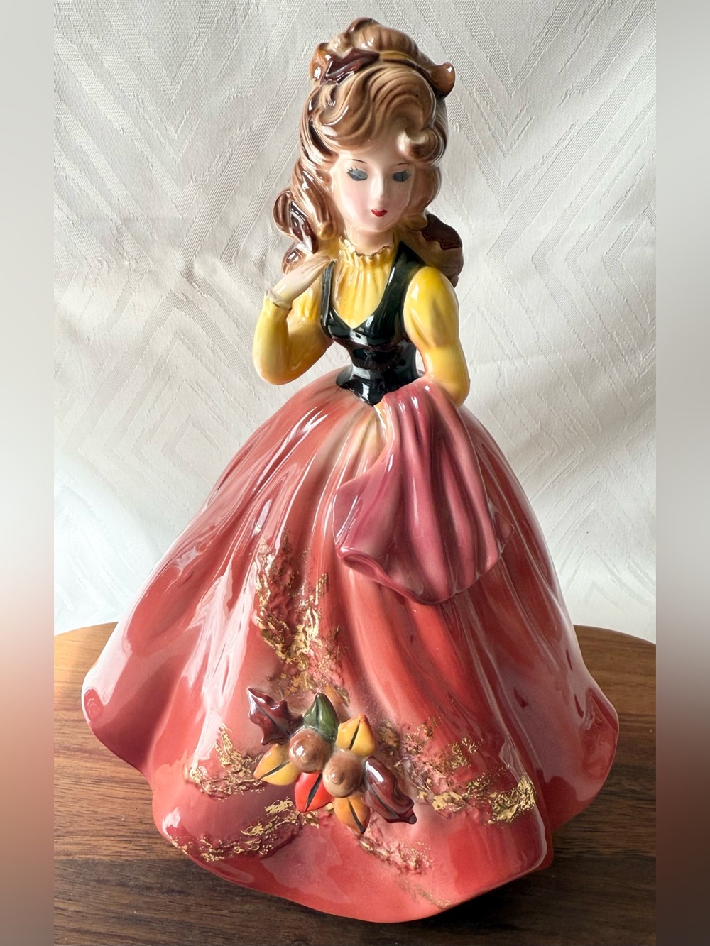 READ Broken Hand VTG Josef Originals Seasons Fall Autumn Lady Girl Figurine